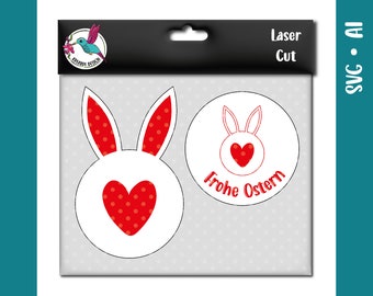 Happy Easter | Coasters | Table decoration | svg | Lasercut for lasering and engraving with felt | File for diode lasers and CO2 lasers