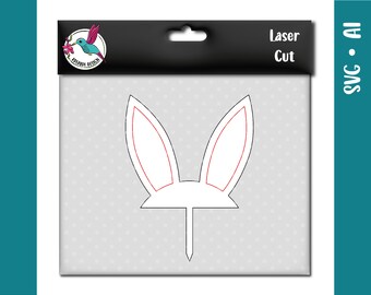 Happy Easter | Sign for flower pot | Cake topper | svg | Lasercut for lasering and engraving with wood | File for diode lasers and CO2 lasers