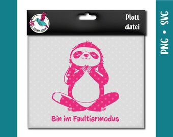 Sloth mode | Sloth doing yoga | png svg eps | Plot file for plotting with paper, vinyl or flex film | Motif for engraving