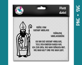 Bishop Nicholas | Gift for St. Nicholas Day | png svg | Plot file for plotting with paper, vinyl or flex film | Motif for engraving