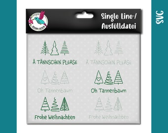 Christmas trees | Foil Quil, Embossing and Drawing | Single Line | Christmas | svg | Plot file for plotting with paper
