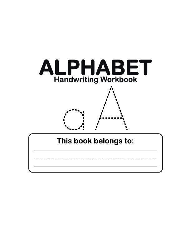 Printable Writing Book Guide Alphabet Handwriting Workbook - Etsy