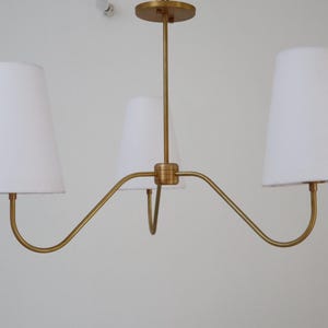 Elegant Modern Gilded Splendor The Brass Chandelier With Linen Shade