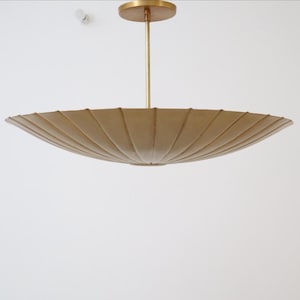 Handmade Brass Chandelier: Modern Minimalist Pendant Light