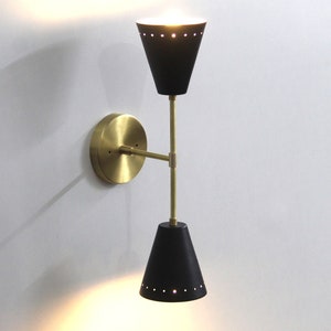 Handcrafted Italian Modern Brass Decorative Wall Lamp 2 Light