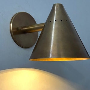 Elegant Brilliance Handcrafted Raw Brass Wall Lamp For Your Home image 1