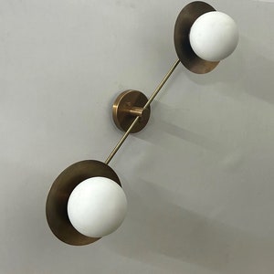 Handcrafted 2 Dishes with 2 Milky ball Elegance Wall Lamp for your home