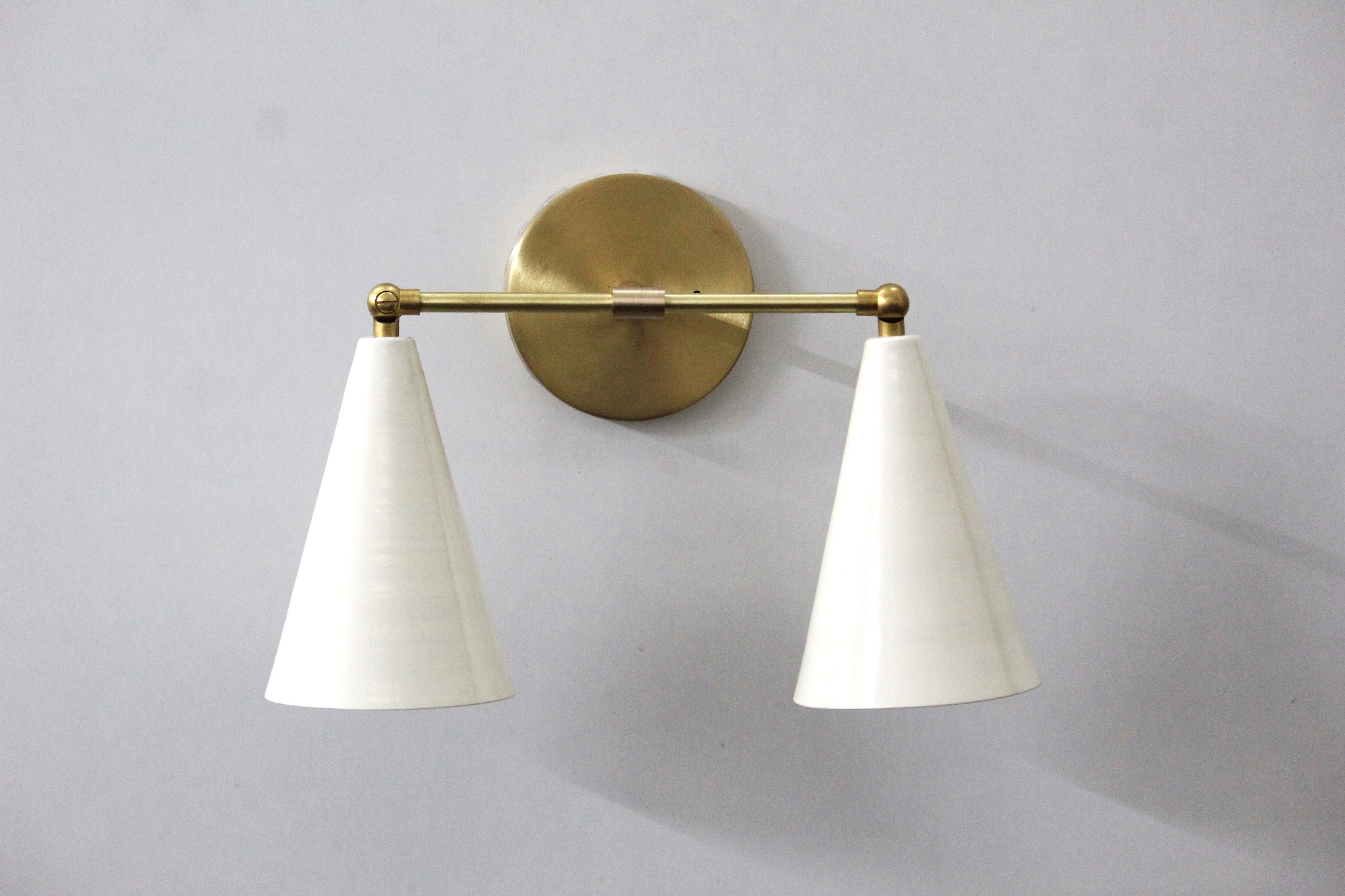 Handcrafted Mid Century Modern Brass Wall Lamps Inspired - Etsy