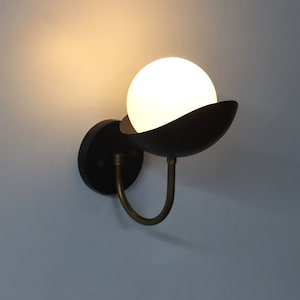 Luminous Elegance The Brass Milky Ball Wall Lamp