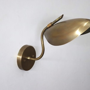 Vintage Style Mid Century Brass Curved Wall Lamp Elegant Lighting