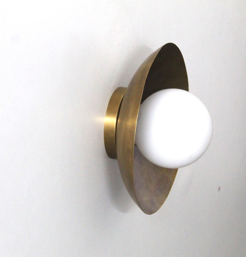 Inspired Handcrafted 1 Light Modern Brass Italian Wall Lamp Luminaire image 2