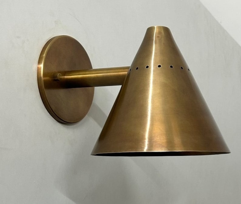 Elegant Brilliance Handcrafted Raw Brass Wall Lamp For Your Home image 2