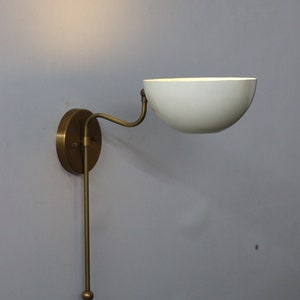 Radiant Beauty Handcrafted Raw Brass Dome Wall Lamp Elegant Illumination