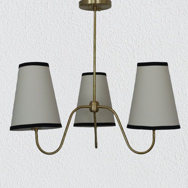 Handmade Modern Gilded Splendor The Brass Chandelier With Linen Shade