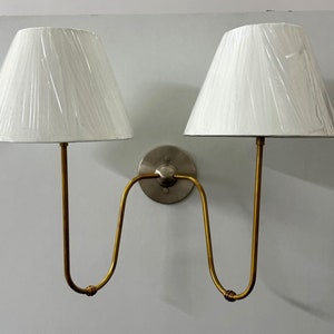 Timeless Elegance Handcrafted Raw Brass 2 Arm Wall Lamp for Distinctive Decor Artisan Lighting Fixture for Your Home