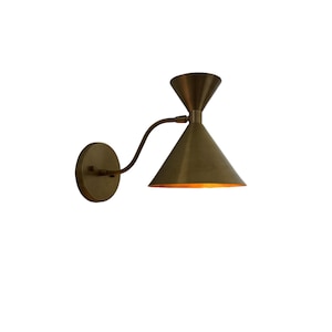Handcrafted Raw Brass Wall Lamp Inspired Modern Lighting Fixture