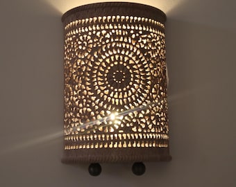 Hand-Carved Alabaster Stone Wall Light Modern Brass & Stone Sconce for Living Room or Bedroom