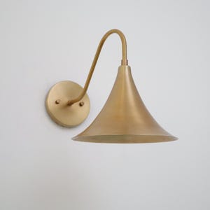Mid-Century Modern Brass Wall Lamp, Sleek Wall Light with Raw Brass Finish