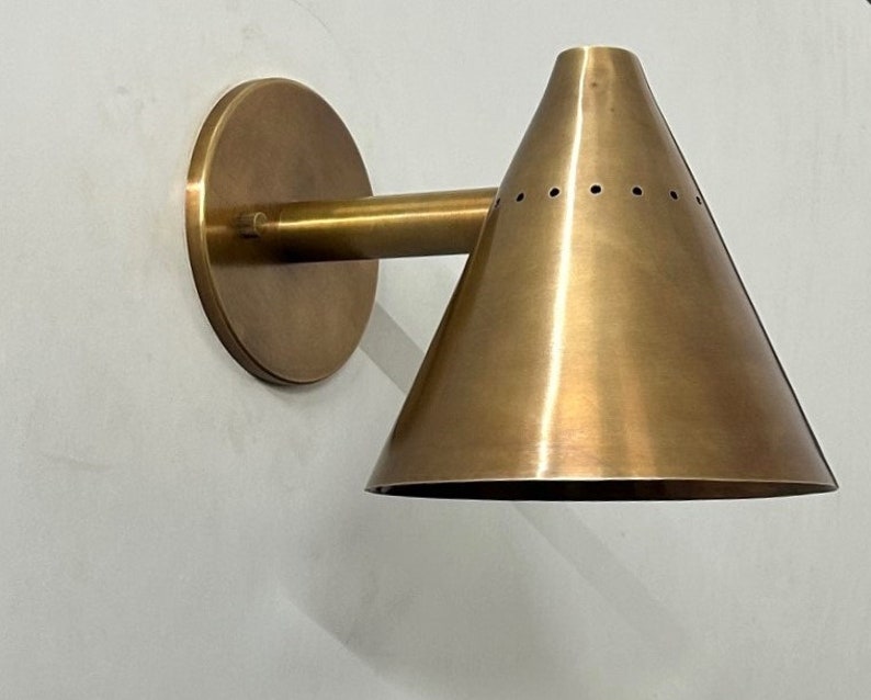 Elegant Brilliance Handcrafted Raw Brass Wall Lamp For Your Home image 4