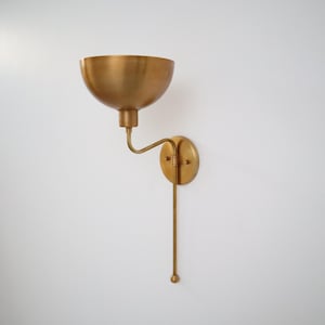 Luminous Elegance Handcrafted Mid Century Modern Brushed Brass Wall Lamp