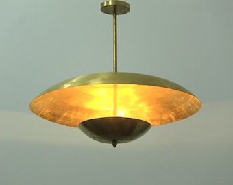 Elegance Brass Dish Chandelier Trending Lighting Piece for Your Home Decor