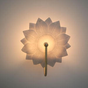 Modern Alabaster Wall Sconce Ambient Glow, Monolith Alabaster Light Pure Stone, Pure Elegance