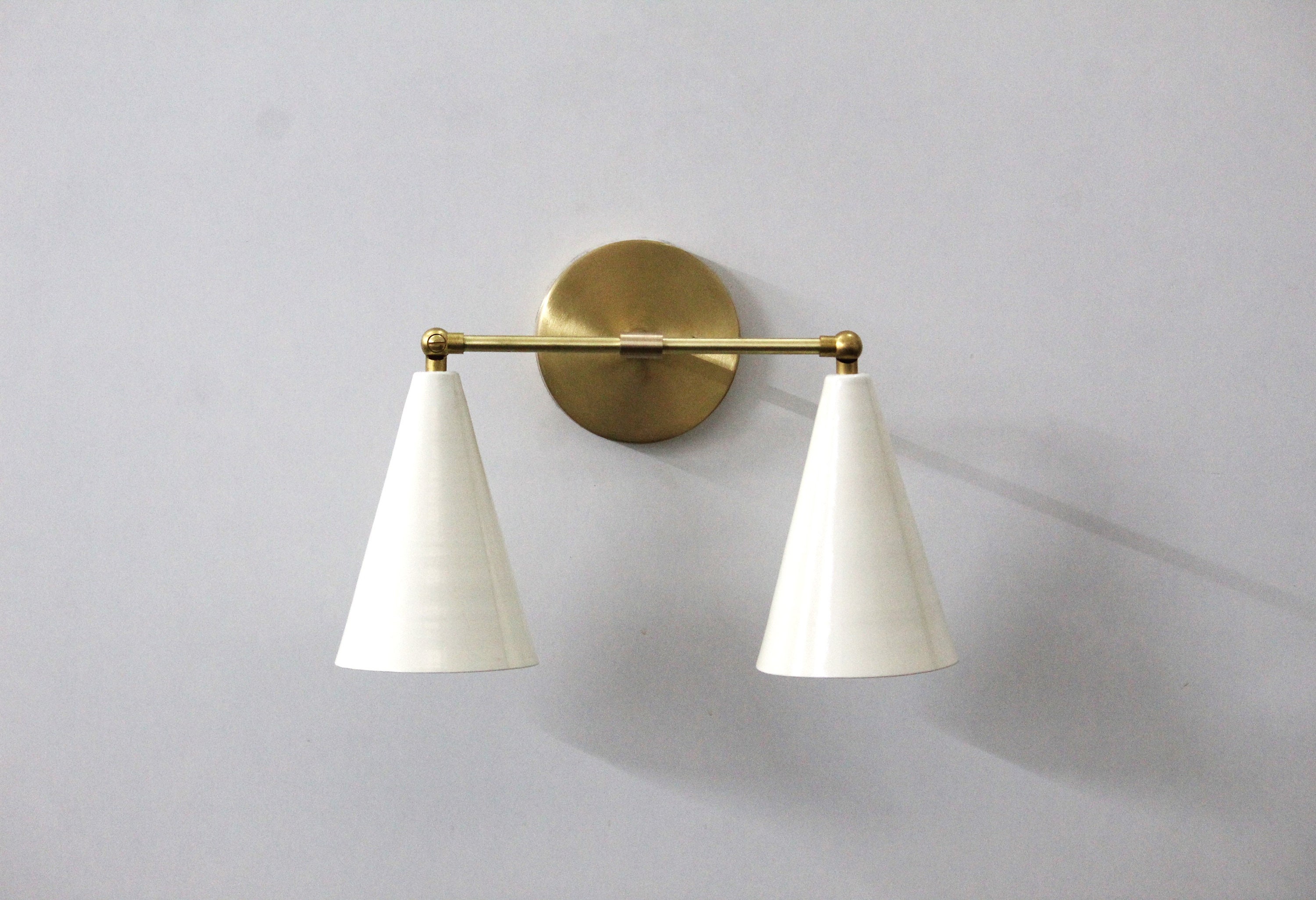 Handcrafted Mid Century Modern Brass Wall Lamps Inspired - Etsy