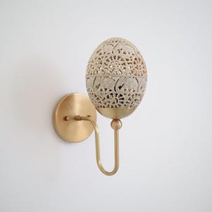 Natural Hand-Carved Alabaster Wall Light For Your Bedroom, Living Room