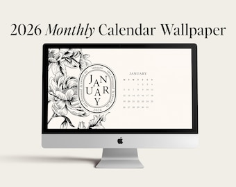 2026 Monthly Desktop Wallpaper Calendar | Botanical Floral