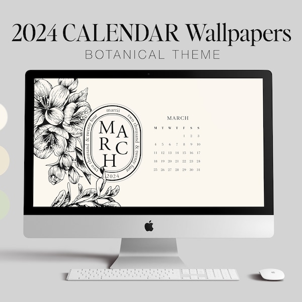 2024 Monthly Desktop Wallpaper Calendar | Botanical Floral