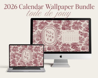 2026 Monthly Desktop Wallpaper Calendar | Toile De Jouy