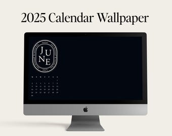 2025 Monthly Desktop Wallpaper Organiser Calendar | Dark