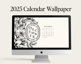 2025 Monthly Desktop Wallpaper Calendar | Botanical Floral
