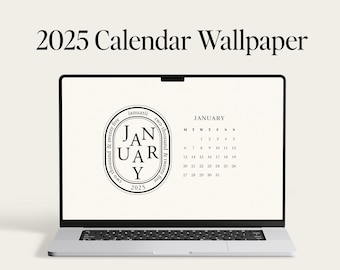 2025 Monthly Desktop Wallpaper Calendar | Neutral