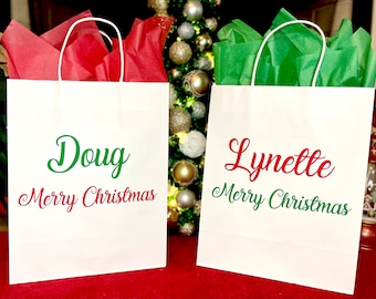Large Personalized Christmas Gift Bags