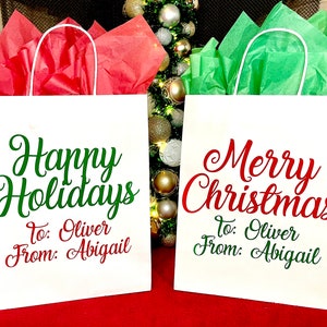 Large Personalized Christmas Gift Bags