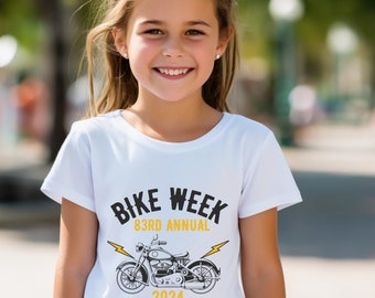 Bike Week Tees, Kids Daytona Beach Bike Week T-shirt, 2024 bike week shirt, 83rd annual Bike week shirts for kids, Biker kids gift for biker