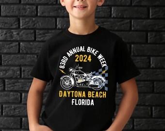 Kids Daytona Beach Bike Week T-shirt, 2024 bike week shirt, 83rd annual Bike week shirt kids, Daytona Beach Bike Week Tees, biker tees, gift