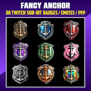 Anchor Twitch Sub Badges: Streamer Emotes (Digital Download)