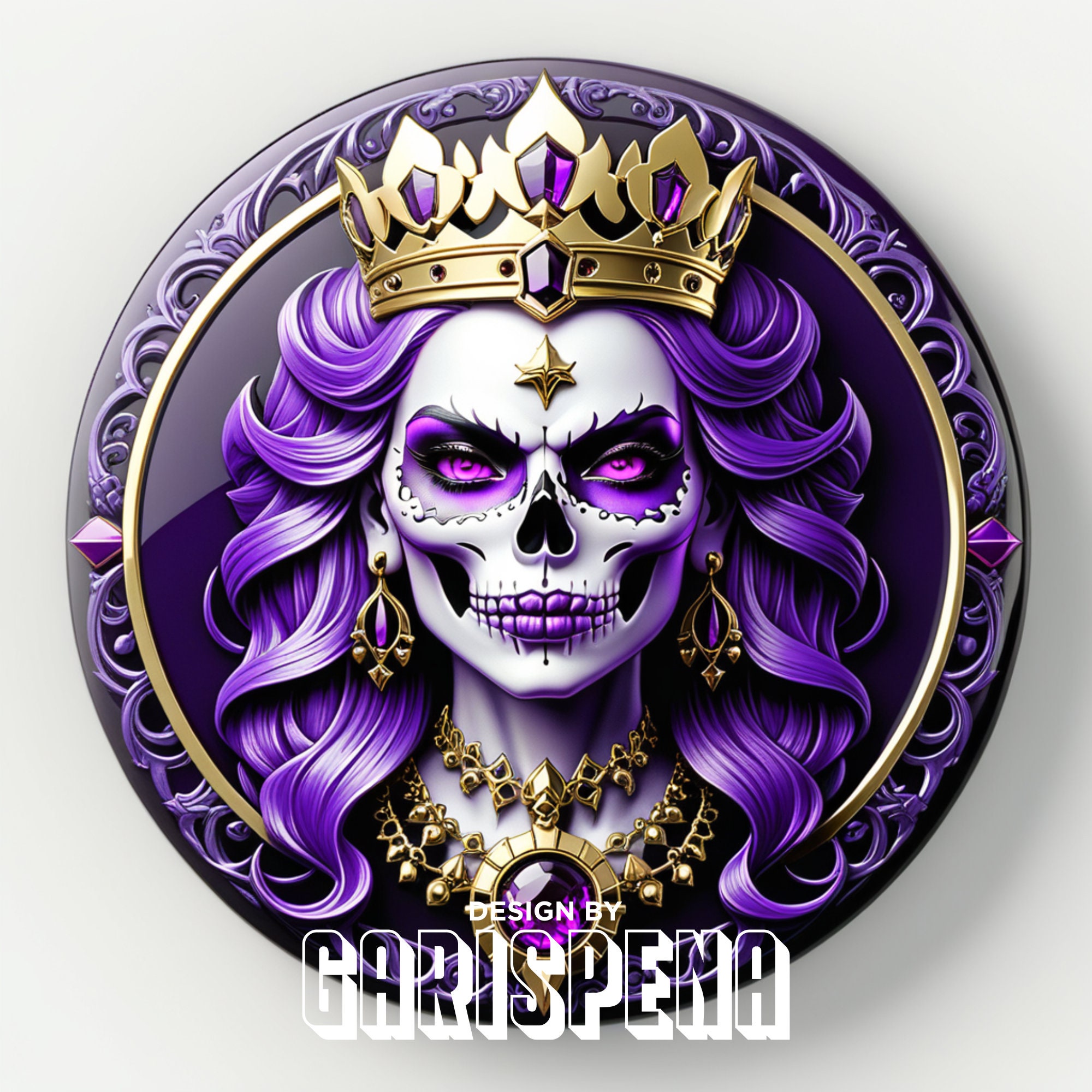 Skull Queen Twitch Sub Badges: Streamer Emotes, Vtuber Avatars (digital ...