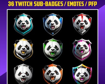 Angry Panda Twitch Sub Badges: Streamer Emotes (Digital Download)