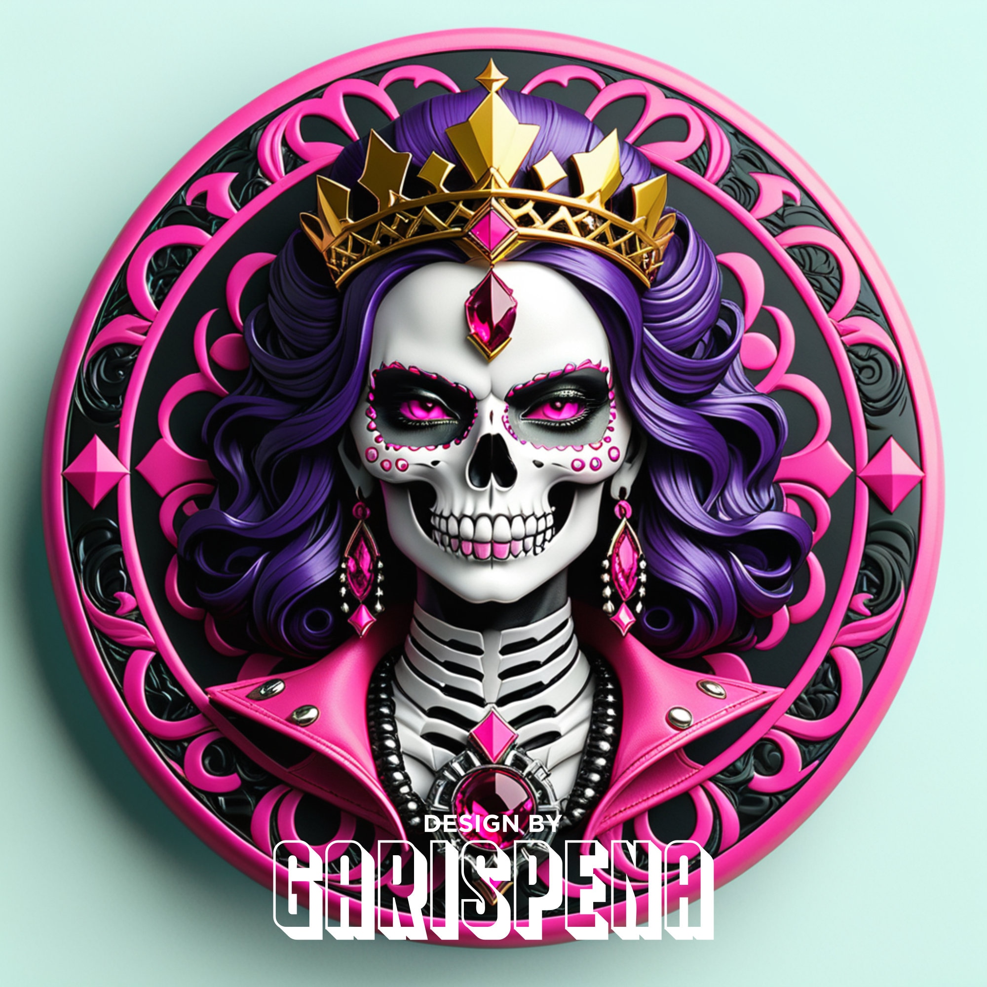 Skull Queen Twitch Sub Badges: Streamer Emotes, Vtuber Avatars (digital ...