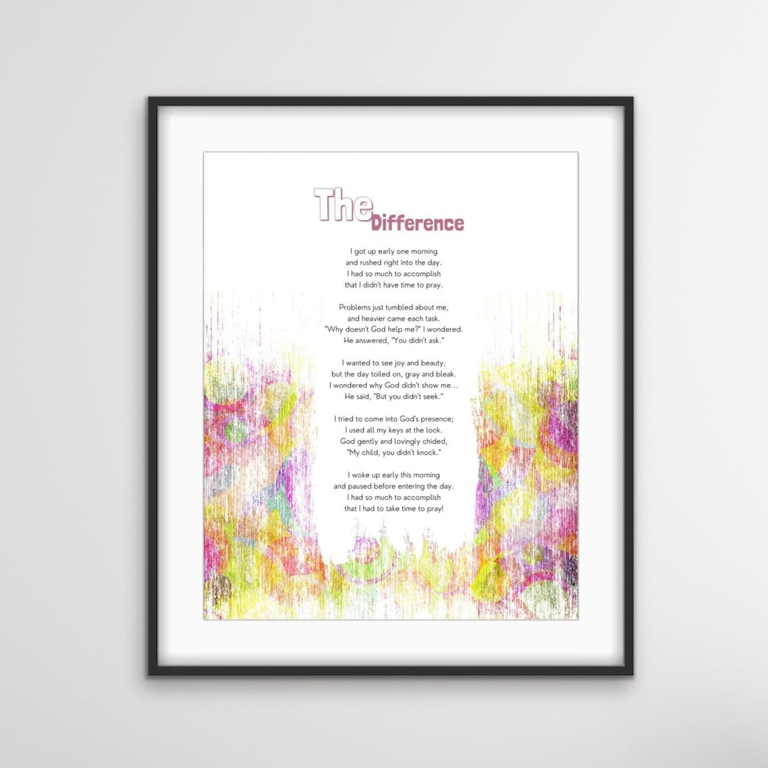 The Difference Poem digital Download Religious Prayer - Etsy Singapore