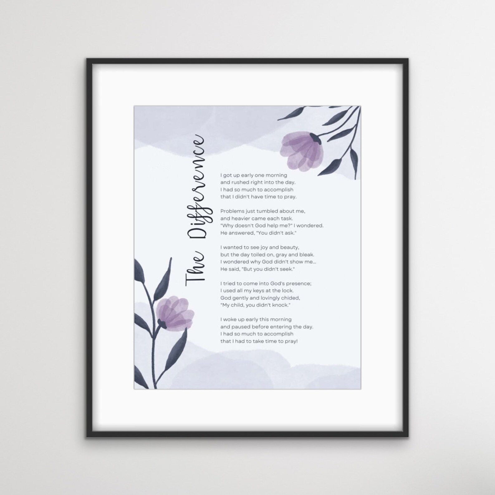 The Difference Poem digital Download Religious Prayer Reminder ...