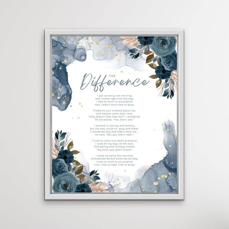 The Difference Poem digital Download Religious Prayer - Etsy