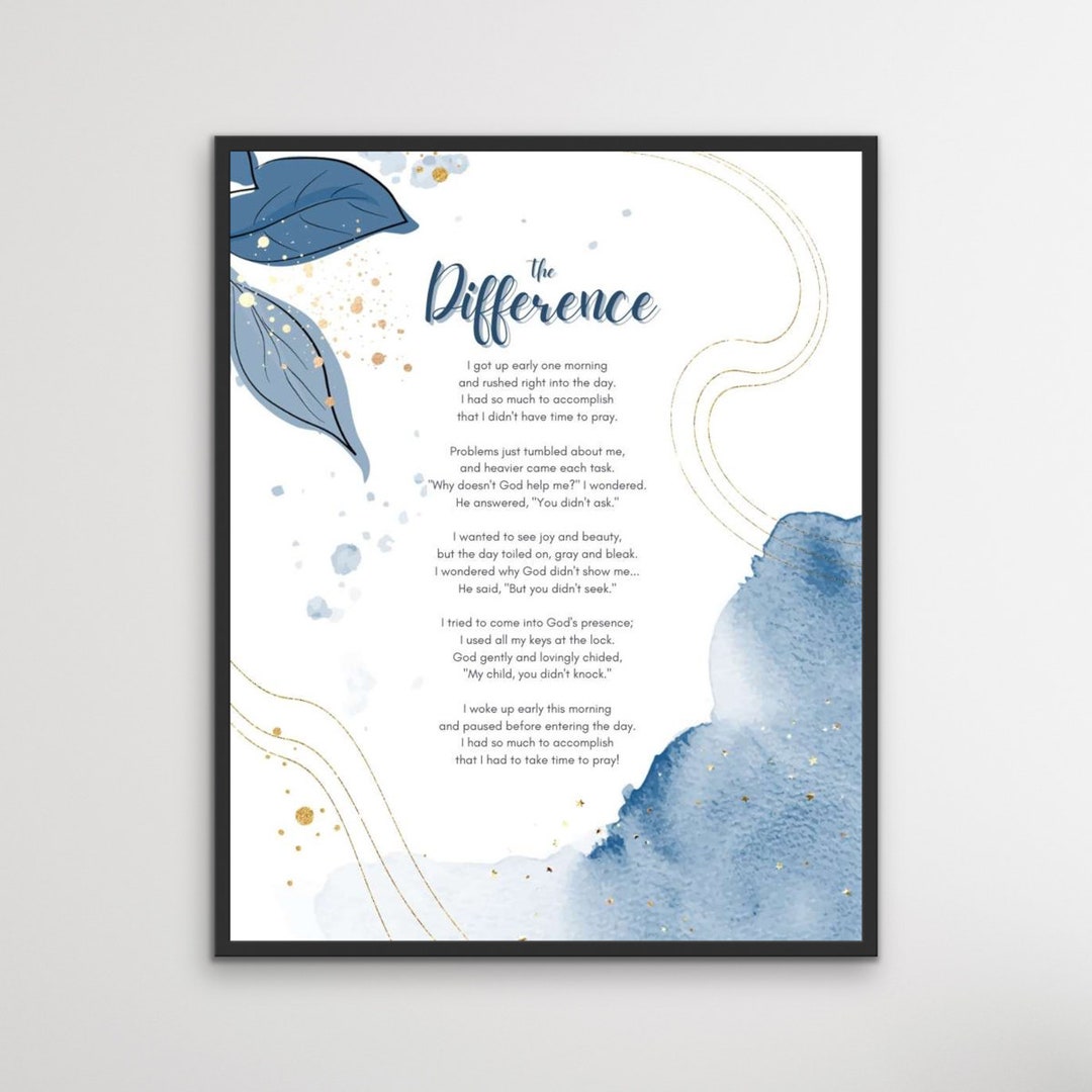 The Difference Poem digital Download Religious Prayer - Etsy