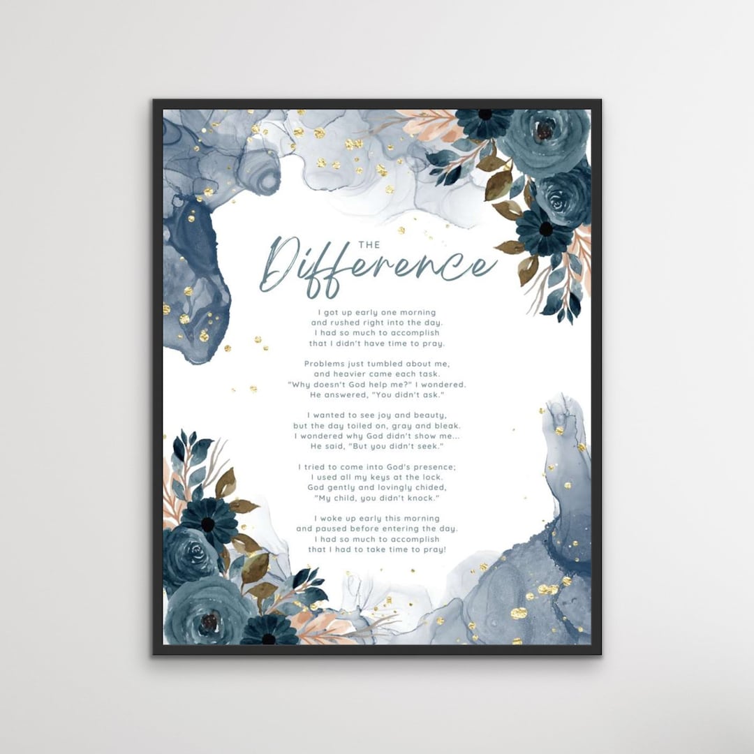 The Difference Poem digital Download Religious Prayer - Etsy
