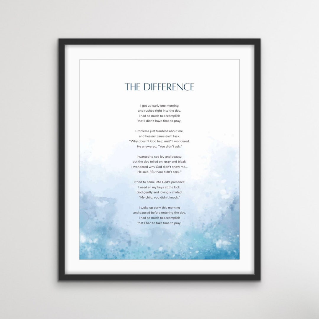 The Difference Poem digital Download Religious Prayer - Etsy