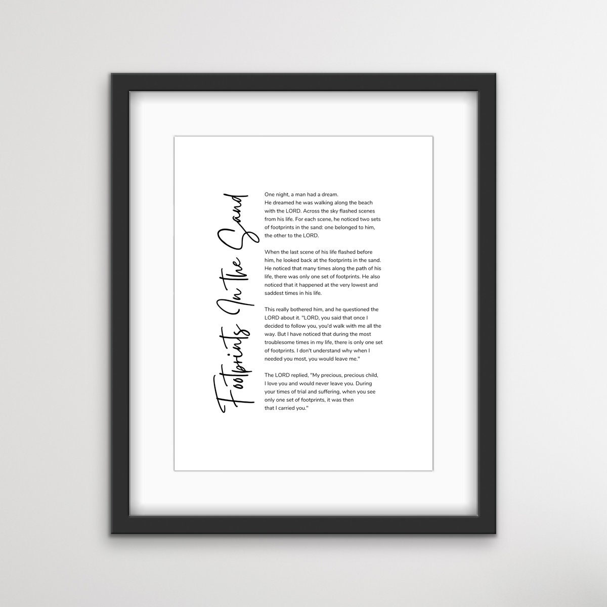 Footprints in the Sand Poem (digital Download) - Religious Inspiration, Printable Wall Art, Christian Home Decor - Etsy for Footprints In The Sand Poem Printable Free