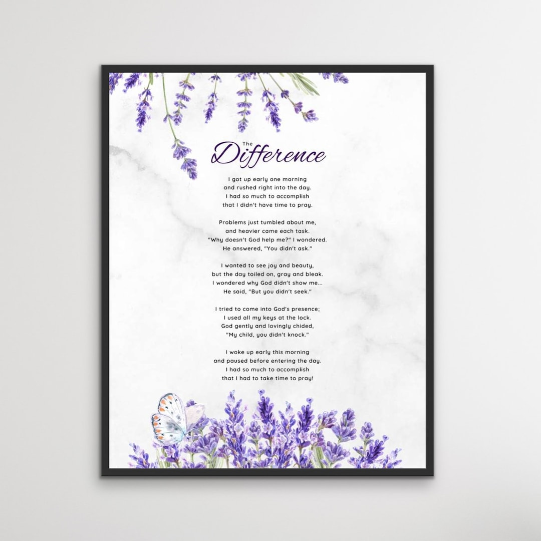 The Difference Poem digital Download Religious Prayer - Etsy UK